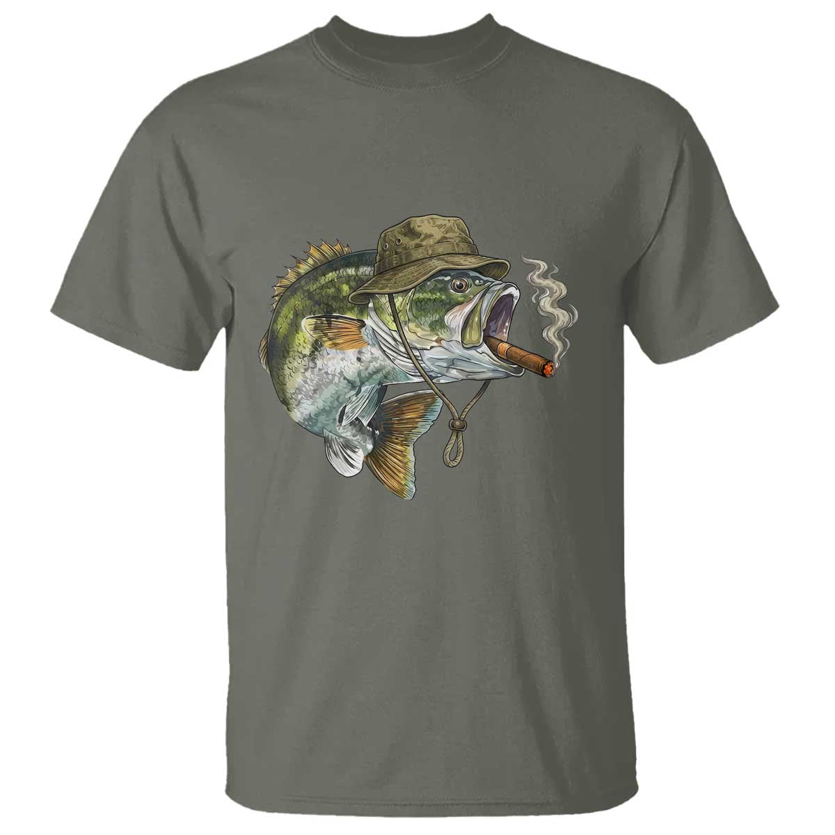 Funny Smoking Bass Fish T Shirt Bass Fishing Lover Graphic