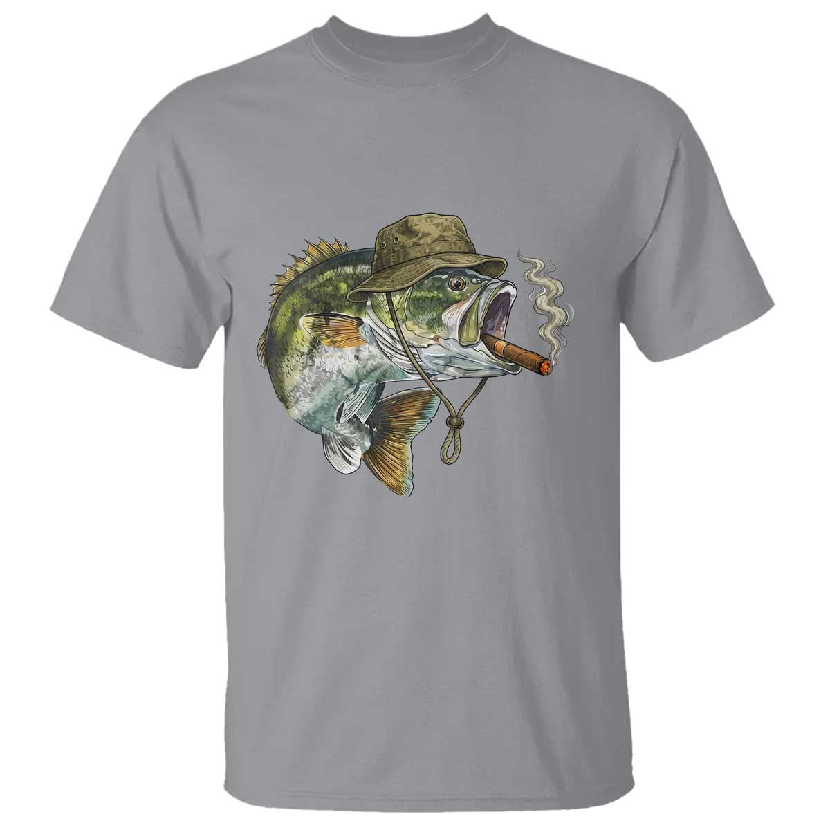 Funny Smoking Bass Fish T Shirt Bass Fishing Lover Graphic