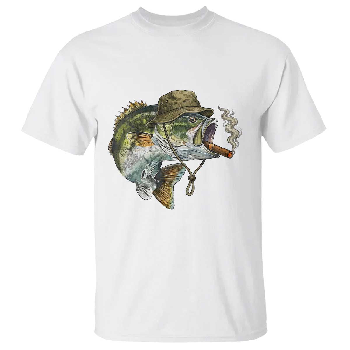 Funny Smoking Bass Fish T Shirt Bass Fishing Lover Graphic