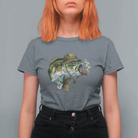 Funny Smoking Bass Fish T Shirt For Women Bass Fishing Lover Graphic