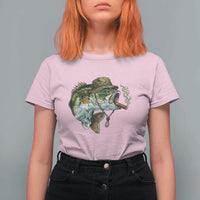 Funny Smoking Bass Fish T Shirt For Women Bass Fishing Lover Graphic