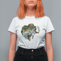 Funny Smoking Bass Fish T Shirt For Women Bass Fishing Lover Graphic