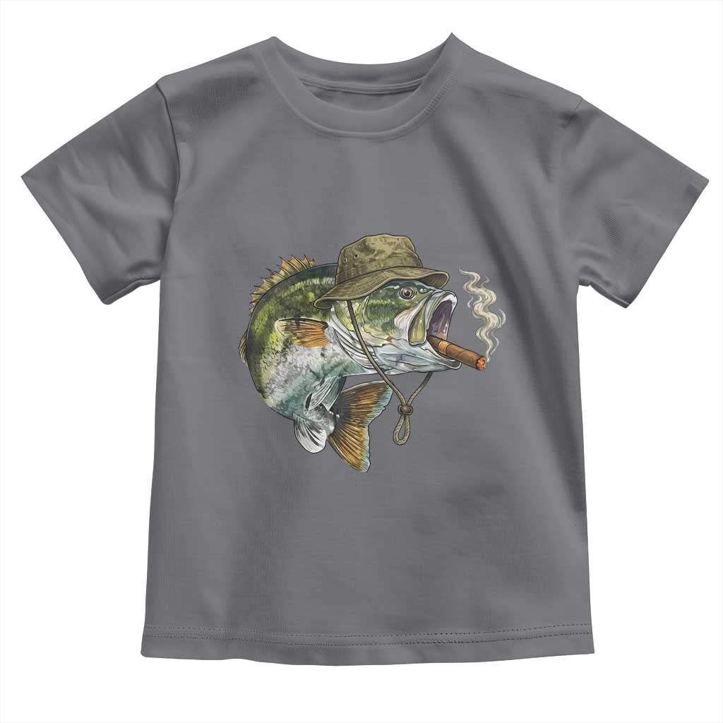 Funny Smoking Bass Fish Toddler T Shirt Bass Fishing Lover Graphic