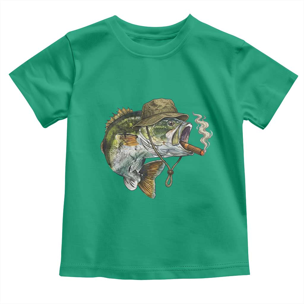 Funny Smoking Bass Fish Toddler T Shirt Bass Fishing Lover Graphic