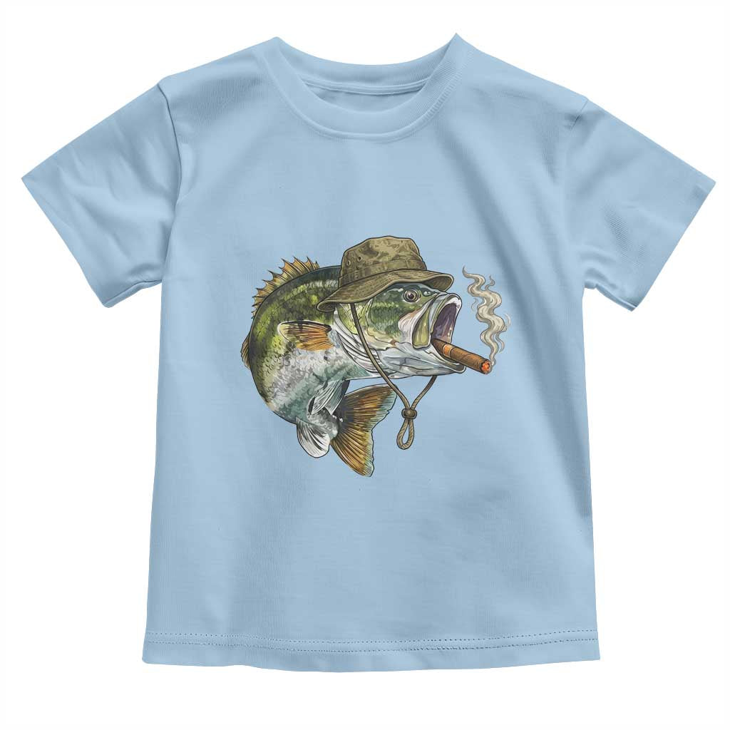 Funny Smoking Bass Fish Toddler T Shirt Bass Fishing Lover Graphic