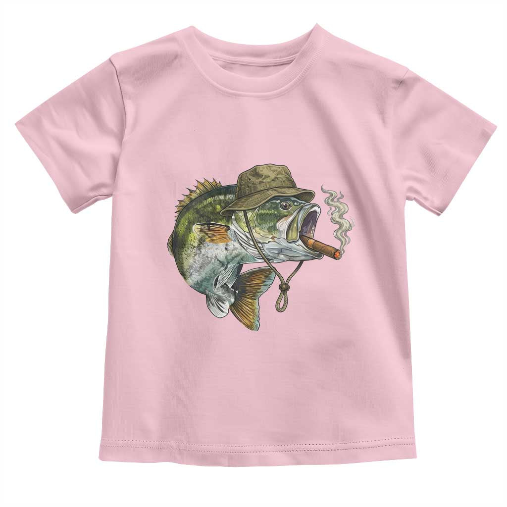 Funny Smoking Bass Fish Toddler T Shirt Bass Fishing Lover Graphic