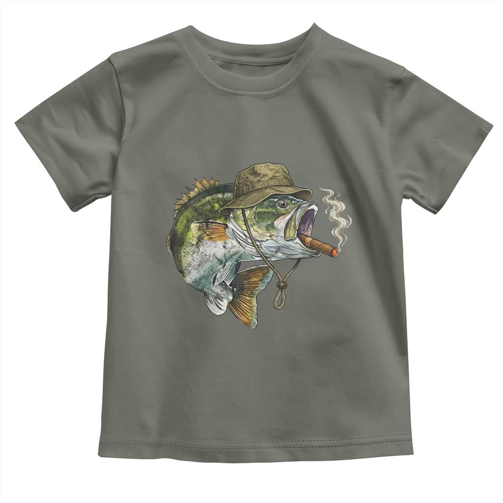 Funny Smoking Bass Fish Toddler T Shirt Bass Fishing Lover Graphic
