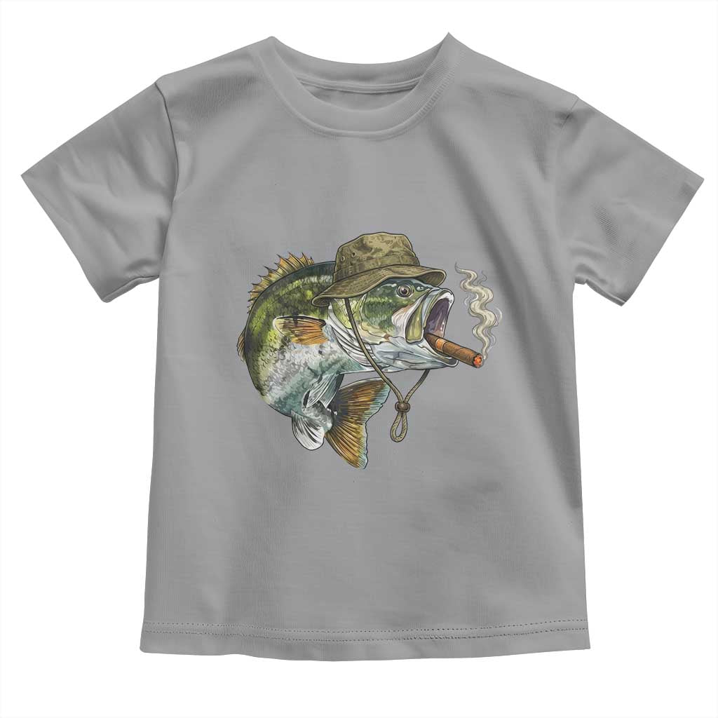 Funny Smoking Bass Fish Toddler T Shirt Bass Fishing Lover Graphic