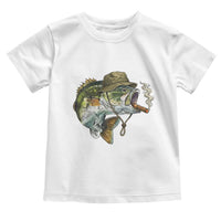 Funny Smoking Bass Fish Toddler T Shirt Bass Fishing Lover Graphic