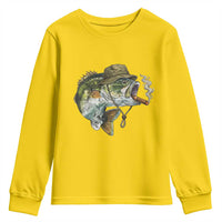Funny Smoking Bass Fish Youth Sweatshirt Bass Fishing Lover Graphic