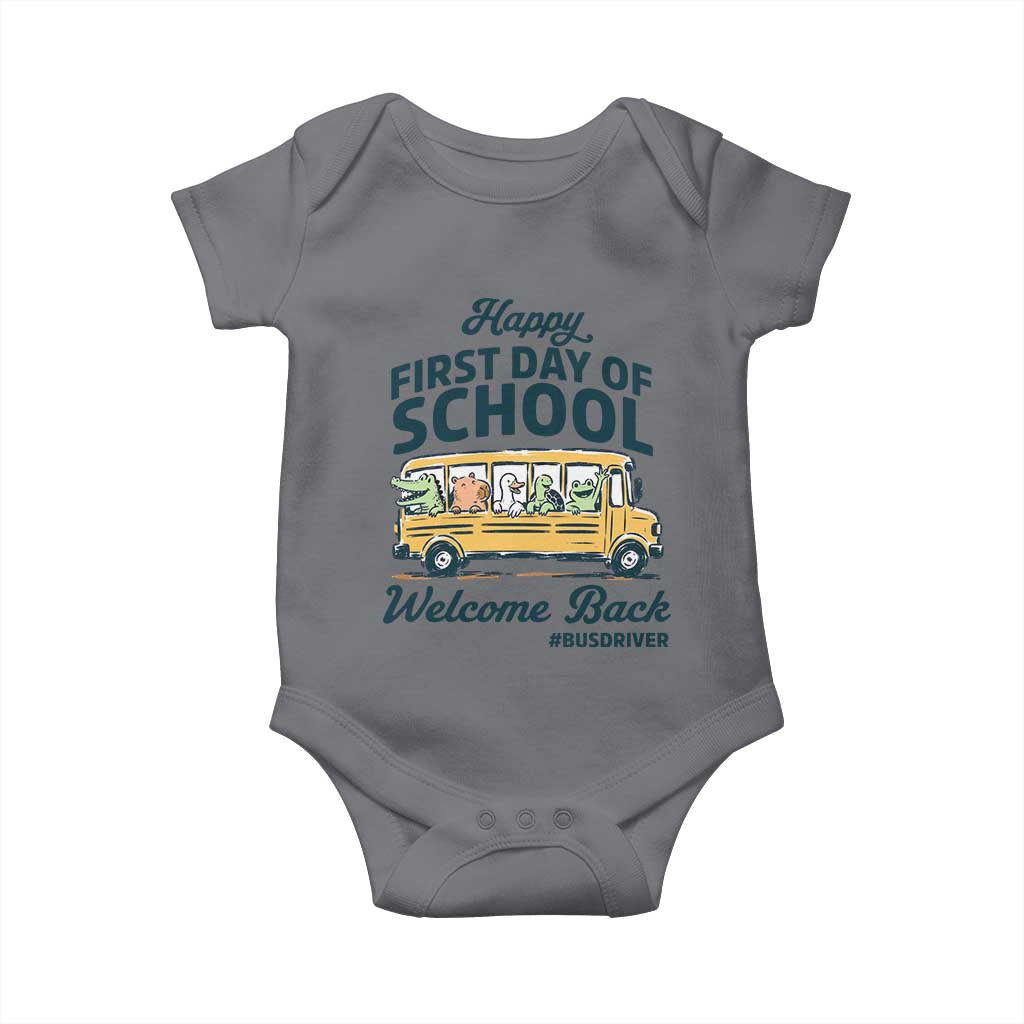 School Bus Driver Gift Baby Onesie Happy First Day Of School