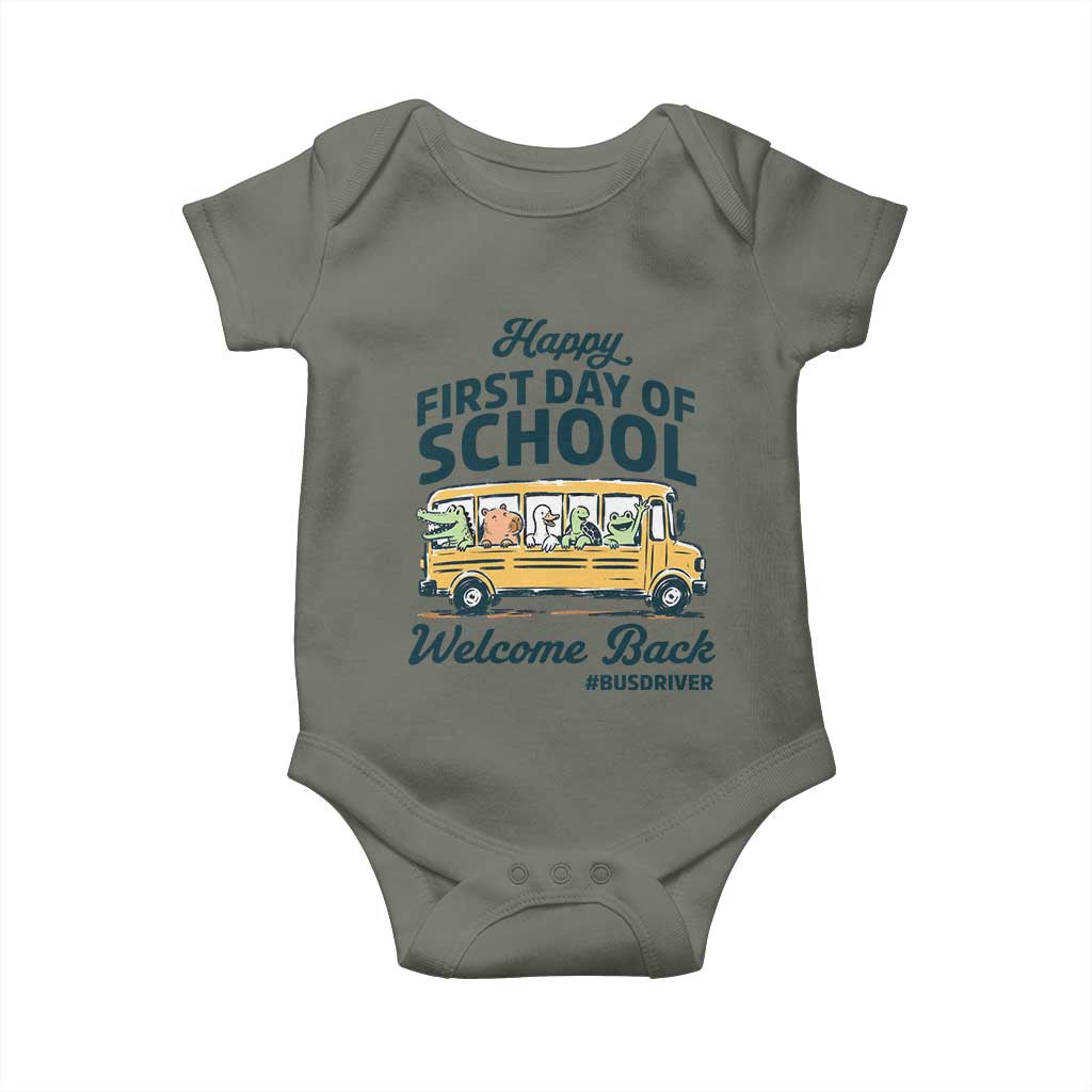 School Bus Driver Gift Baby Onesie Happy First Day Of School