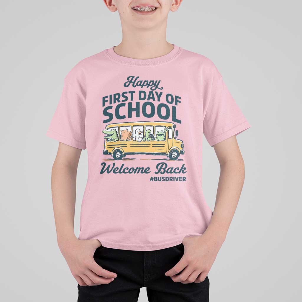 School Bus Driver Gift T Shirt For Kid Happy First Day Of School