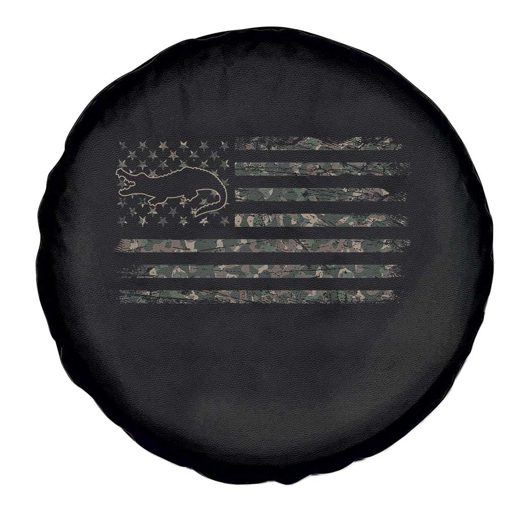 Alligator Hunting Camo American Flag Spare Tire Cover Louisiana Bayou Hunter Gift