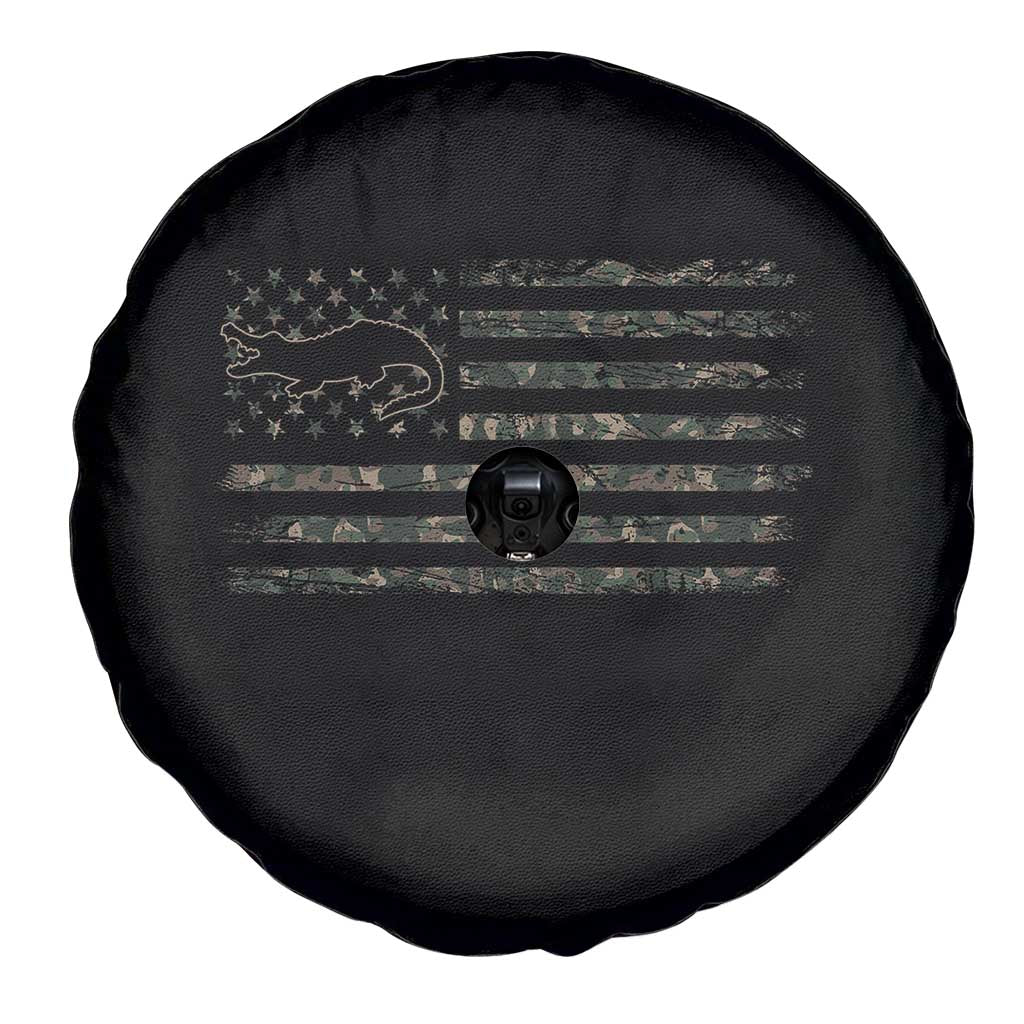 Alligator Hunting Camo American Flag Spare Tire Cover Louisiana Bayou Hunter Gift