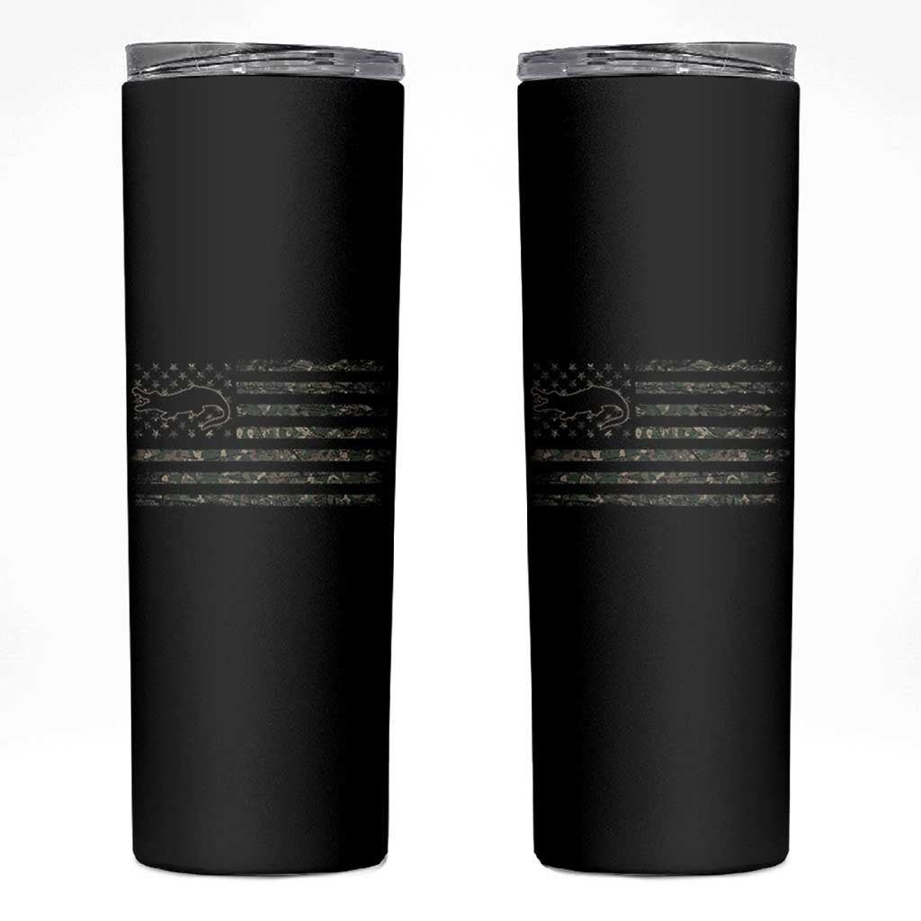Alligator Hunting Camo American Flag Skinny Tumbler Louisiana Bayou Hunter Gift