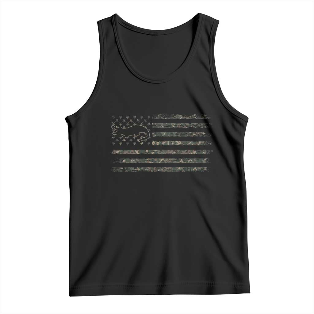 Alligator Hunting Camo American Flag Tank Top Louisiana Bayou Hunter Gift
