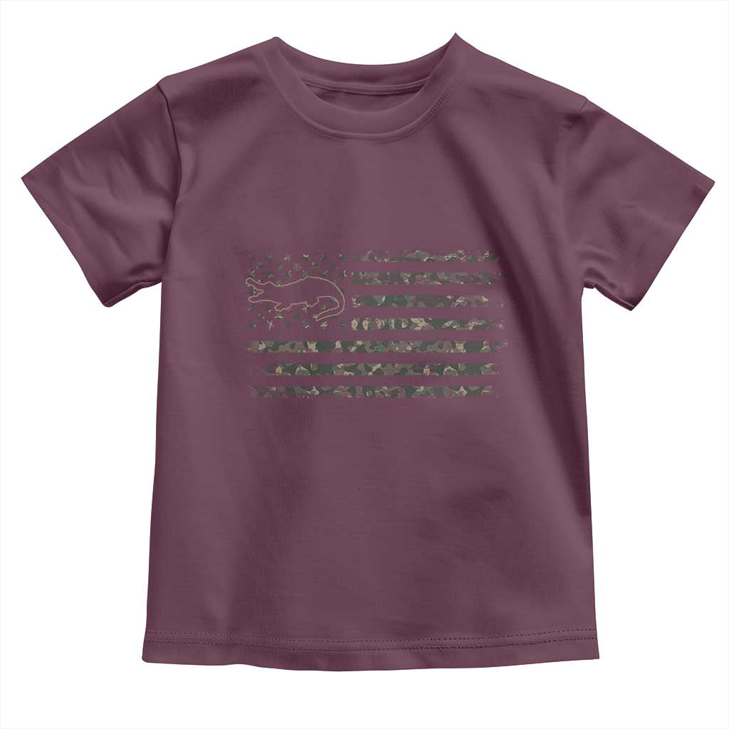 Alligator Hunting Camo American Flag Toddler T Shirt Louisiana Bayou Hunter Gift