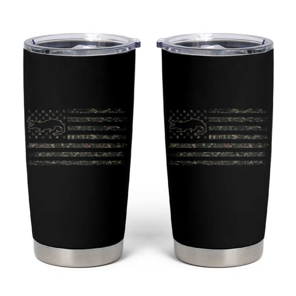 Alligator Hunting Camo American Flag Tumbler Cup Louisiana Bayou Hunter Gift