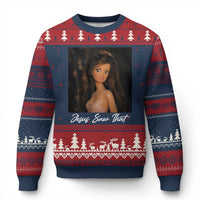 Funny Sassy Christian Doll Face Meme Ugly Christmas Sweater Jesus Saw That