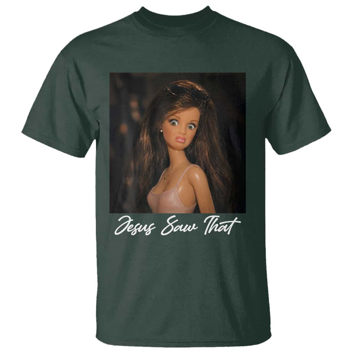 Funny Sassy Christian Doll Face Meme T Shirt Jesus Saw That