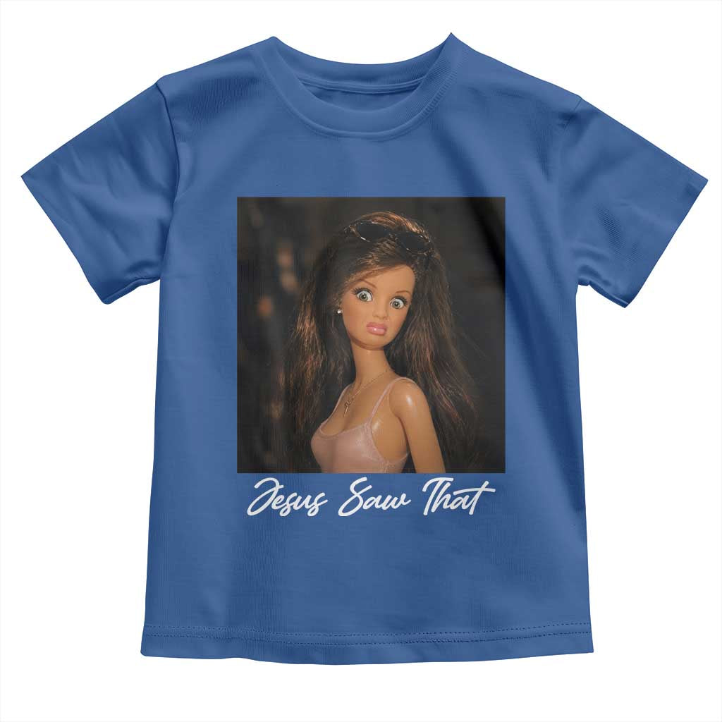 Funny Sassy Christian Doll Face Meme Toddler T Shirt Jesus Saw That