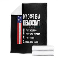 Funny My Cat Is A Democrat Throw Blanket Lazy Cat Political Humor