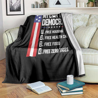 Funny My Cat Is A Democrat Throw Blanket Lazy Cat Political Humor