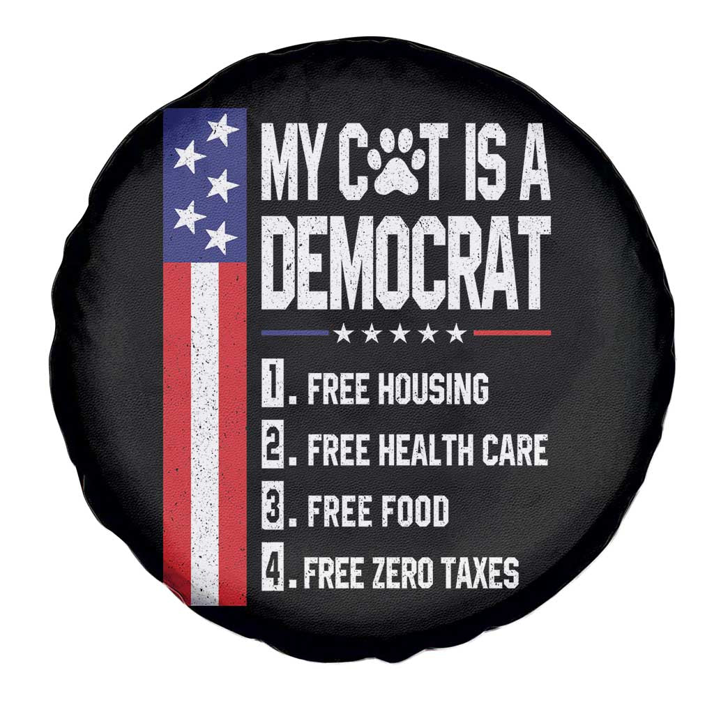 Funny My Cat Is A Democrat Spare Tire Cover Lazy Cat Political Humor