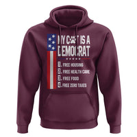 Funny My Cat Is A Democrat Hoodie Lazy Cat Political Humor