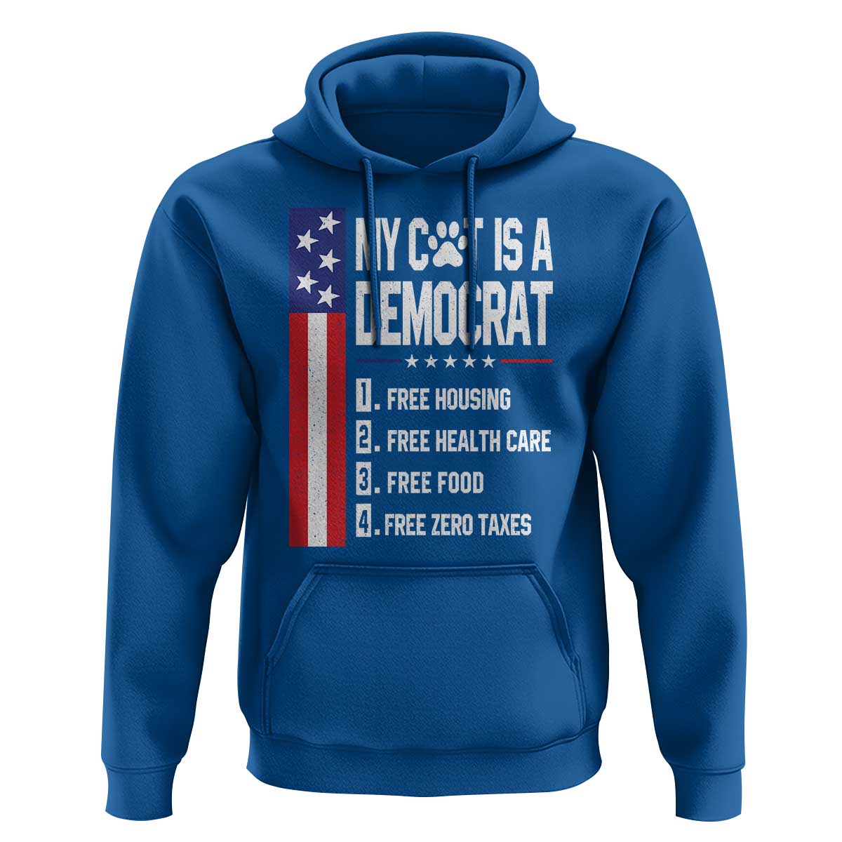 Funny My Cat Is A Democrat Hoodie Lazy Cat Political Humor