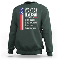Funny My Cat Is A Democrat Sweatshirt Lazy Cat Political Humor