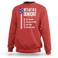 Funny My Cat Is A Democrat Sweatshirt Lazy Cat Political Humor