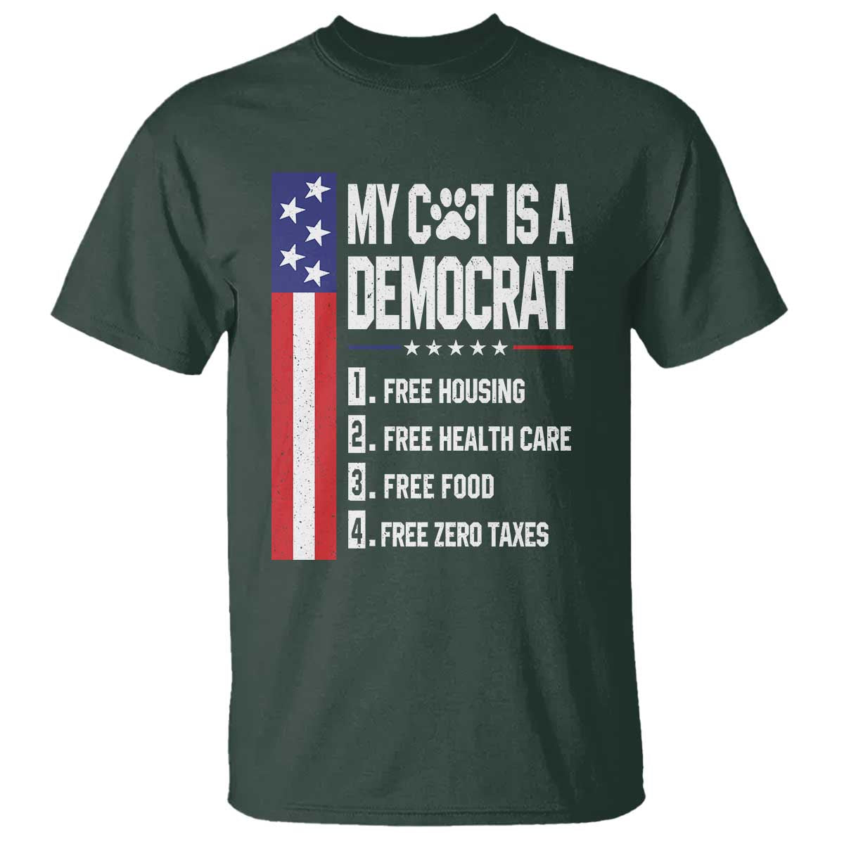Funny My Cat Is A Democrat T Shirt Lazy Cat Political Humor