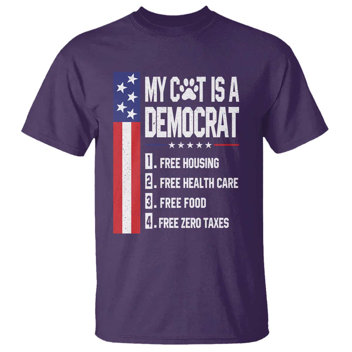 Funny My Cat Is A Democrat T Shirt Lazy Cat Political Humor