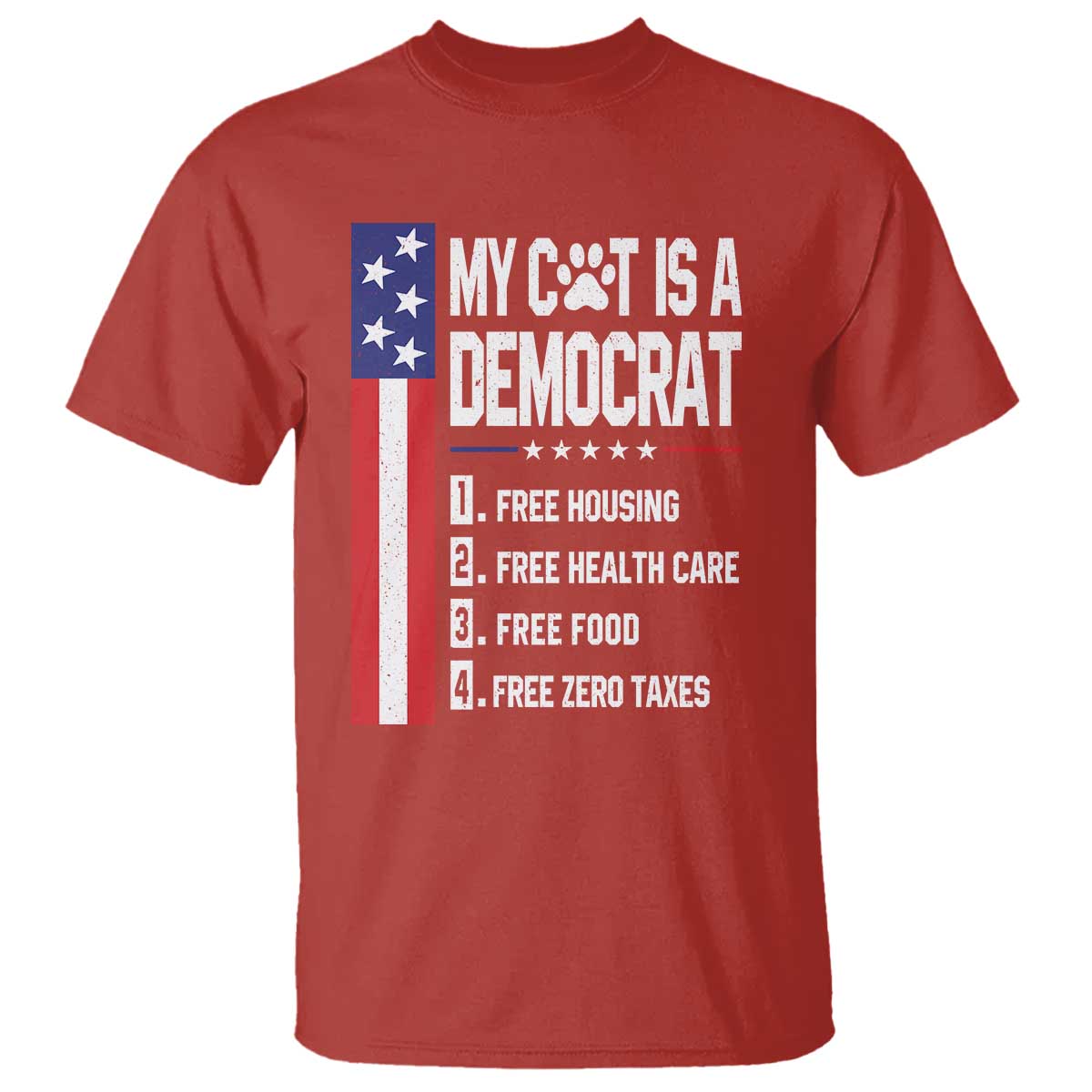 Funny My Cat Is A Democrat T Shirt Lazy Cat Political Humor