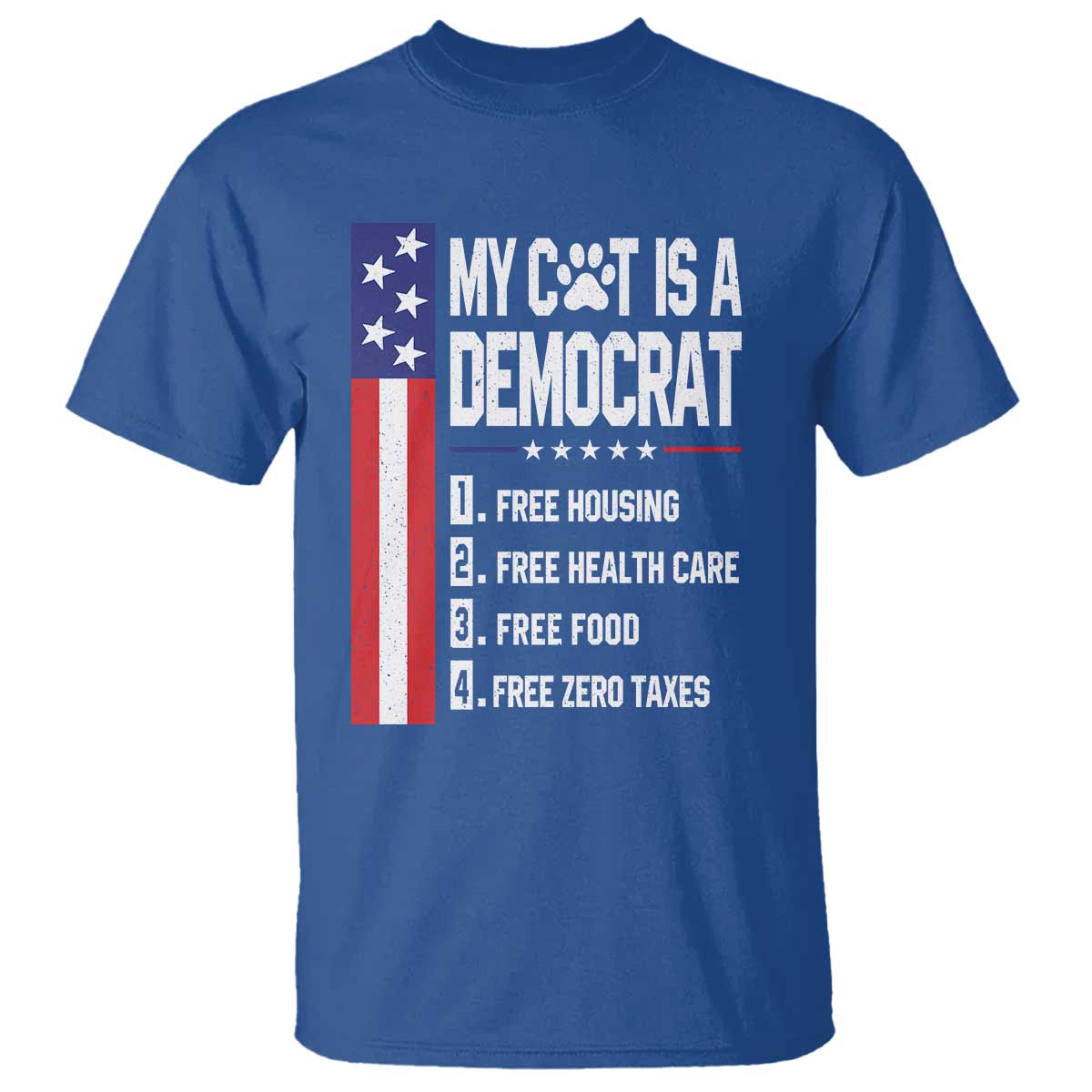 Funny My Cat Is A Democrat T Shirt Lazy Cat Political Humor