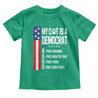 Funny My Cat Is A Democrat Toddler T Shirt Lazy Cat Political Humor