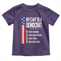 Funny My Cat Is A Democrat Toddler T Shirt Lazy Cat Political Humor