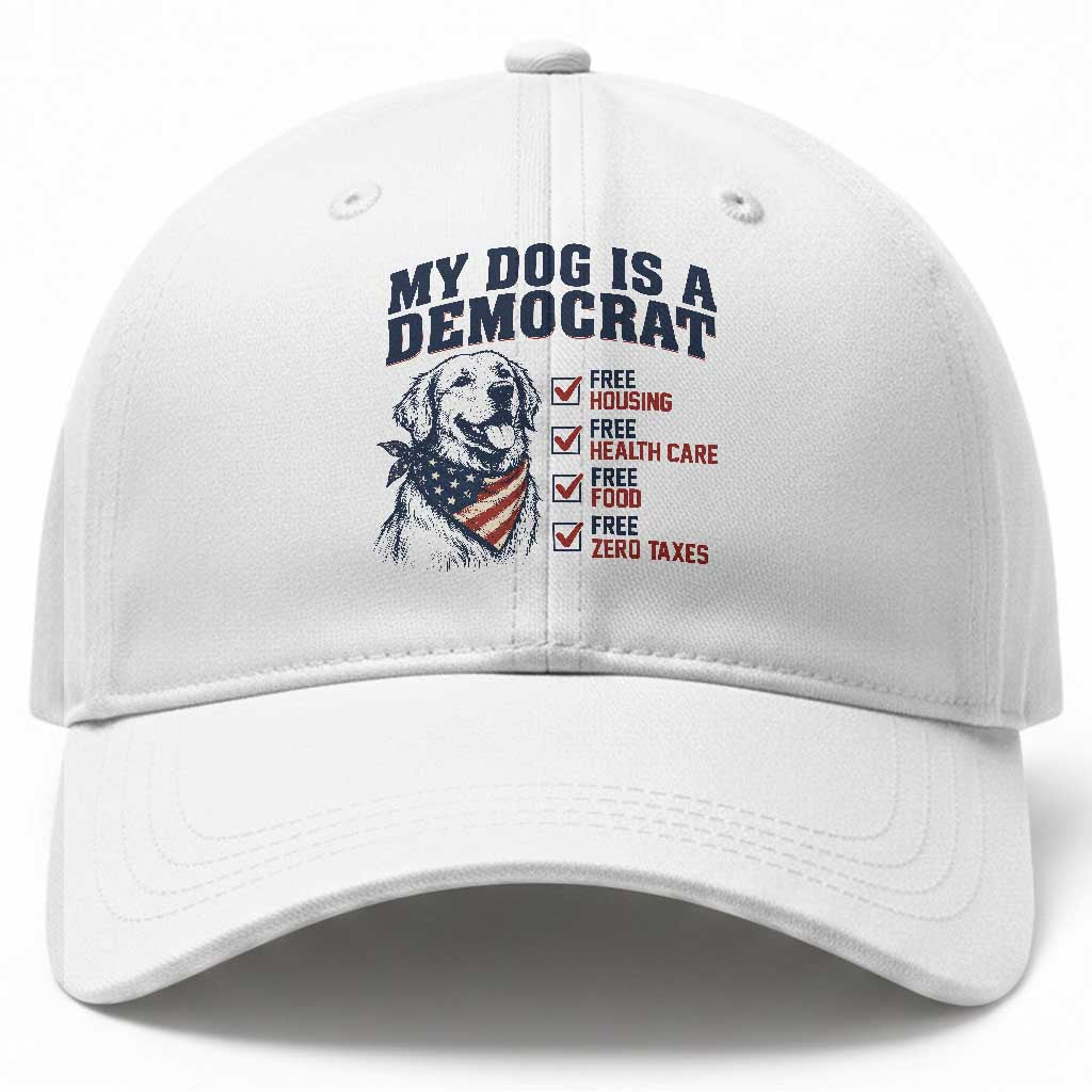 Funny Political Satire Dog Owner Gift Baseball Cap My Dog Is A Democrat