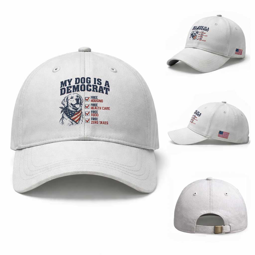 Funny Political Satire Dog Owner Gift Baseball Cap My Dog Is A Democrat