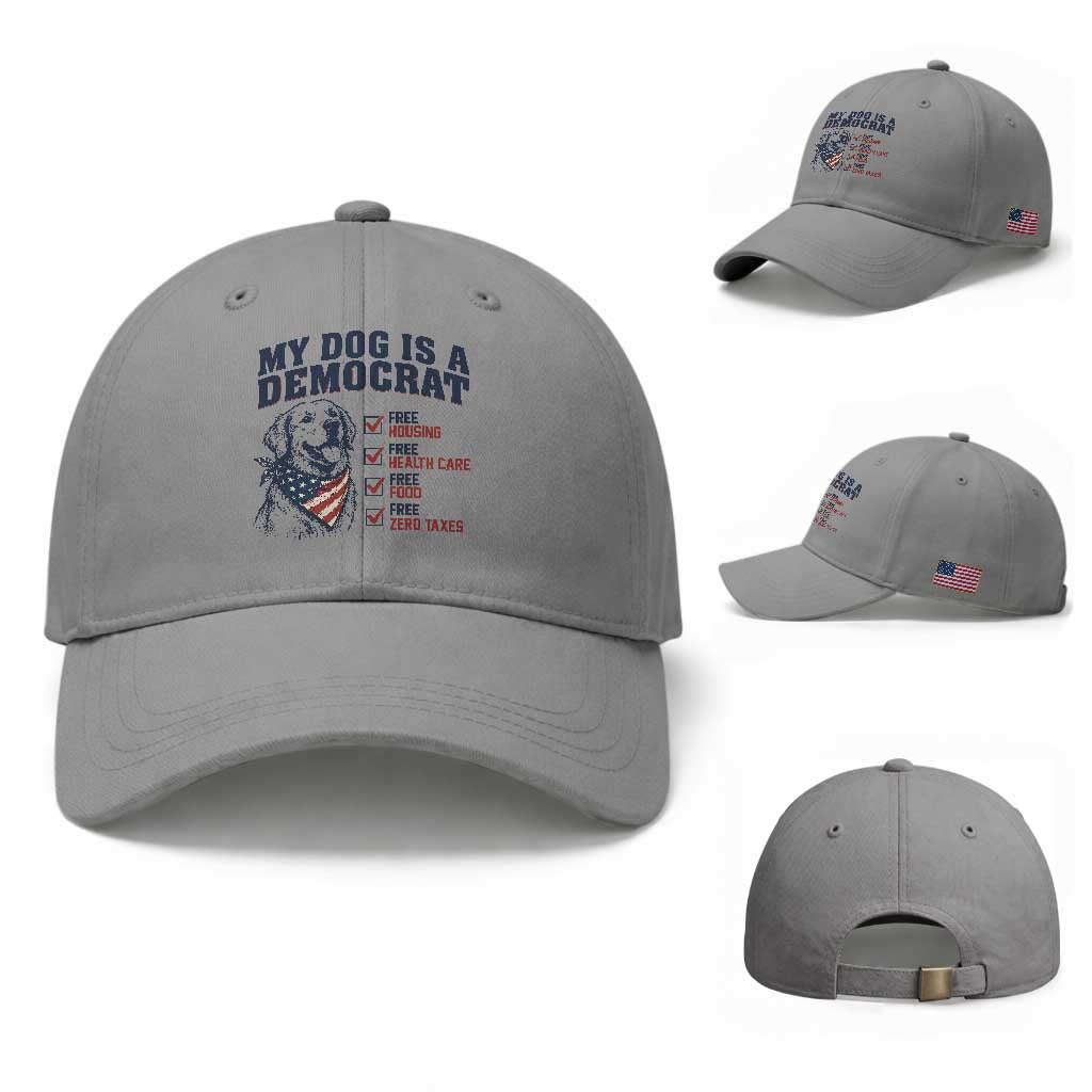 Funny Political Satire Dog Owner Gift Baseball Cap My Dog Is A Democrat