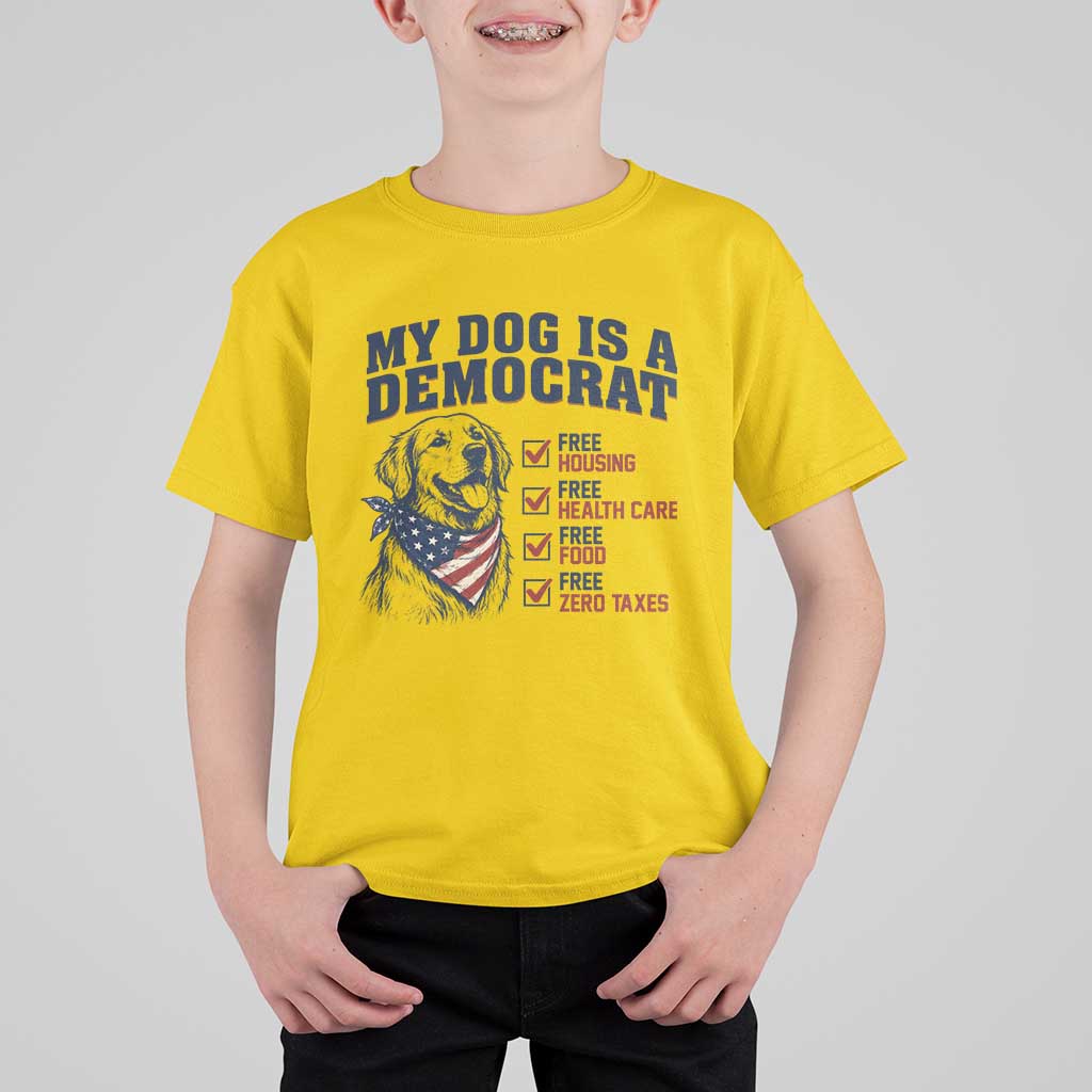 Funny Political Satire Dog Owner Gift T Shirt For Kid My Dog Is A Democrat