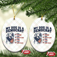 Funny Political Satire Dog Owner Gift Ceramic Ornament My Dog Is A Democrat
