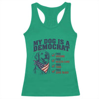 Funny Political Satire Dog Owner Gift Racerback Tank Top My Dog Is A Democrat