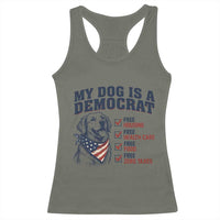 Funny Political Satire Dog Owner Gift Racerback Tank Top My Dog Is A Democrat