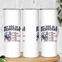 Funny Political Satire Dog Owner Gift Skinny Tumbler My Dog Is A Democrat