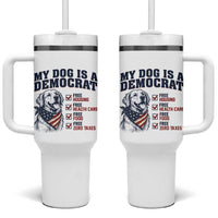 Funny Political Satire Dog Owner Gift Tumbler With Handle My Dog Is A Democrat