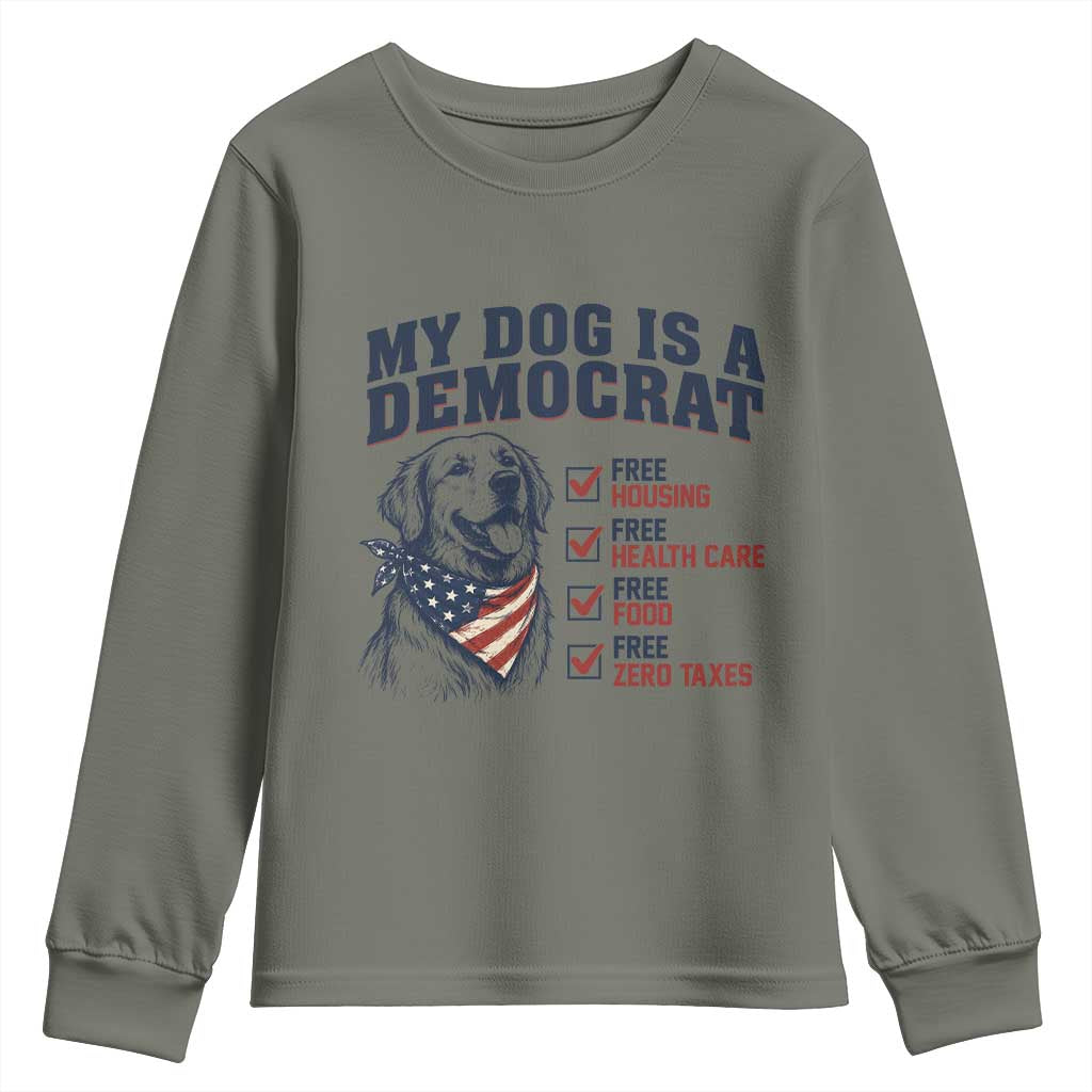 Funny Political Satire Dog Owner Gift Youth Sweatshirt My Dog Is A Democrat