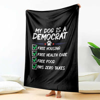 My Dog Is A Democrat Throw Blanket Funny Political Satire Graphic